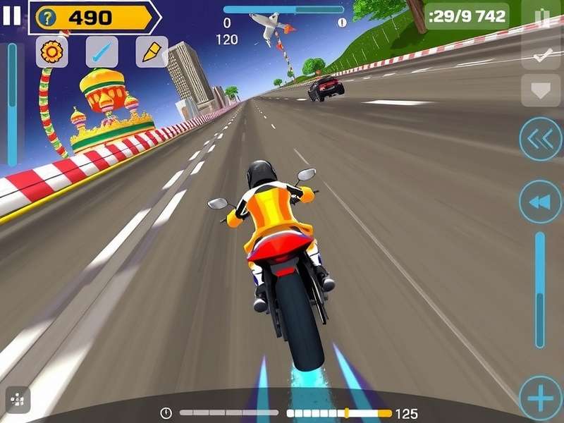 Lightning Speed Rush gameplay screenshot showing high-speed racing action